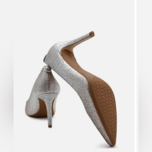 MICHAEL KORS DOROTHY SILVER GOLD ombre DEGRADÉ GLITTER flex pump heels size 10 - Picture 10 of 14